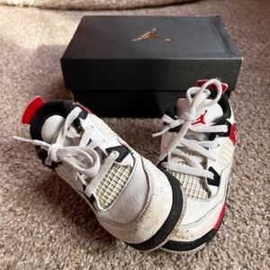 Jordan retro 4 boys red, black, and white size 10c NO BOX
